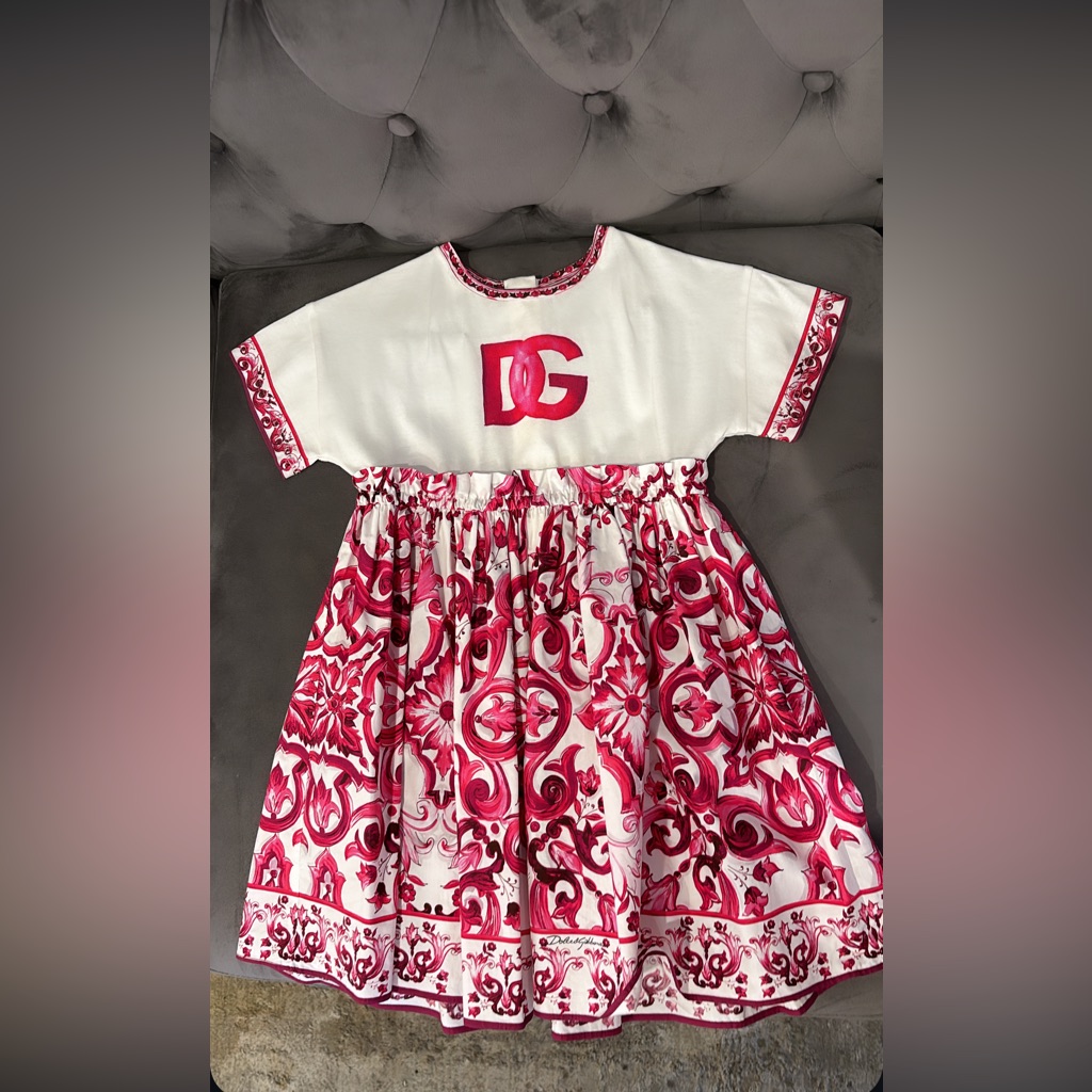 Kids White And Pink Dress